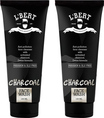 

LBERT Activated Charcoal Face Wash For Men & Women Combo Pack of 2 | Reduce Acne & Pimple | Oil & Pollution Control Face Wash | Deep Cleansing & Exfoliation | Paraben & SLS Free – 200 ML Face Wash(200 ml)
