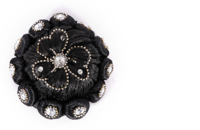 

HONBON Artificial Juda Hair Accessories For Women and Girls with Stone Work Juda For Festives Designer Stone Bridal Wedding Hair Extension Juda Accessories … Hair Accessory Set(Brown)