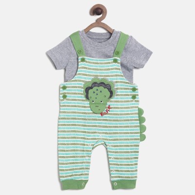 MINI KLUB Dungaree For Baby Boys & Baby Girls Self Design Pure Cotton(Multicolor, Pack of 2)