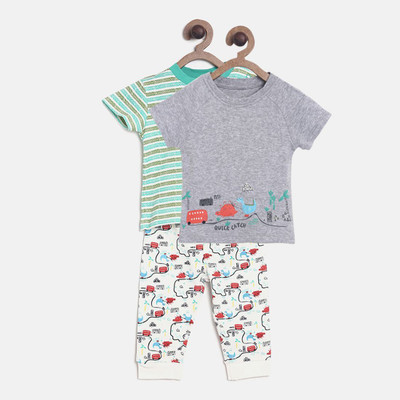 MINI KLUB Boys Casual T-shirt Track Pants(Multi)