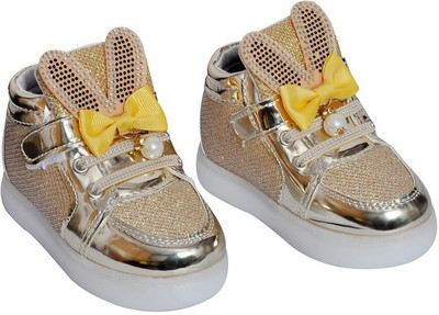 

PASSION PETALS Girls Velcro Sneakers(Gold