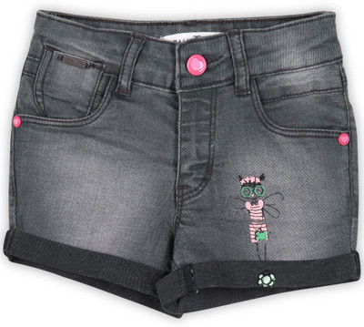

Palm Tree Short For Girl's Casual Solid Denim(Grey, Pack of 1, Stone wash(6000)