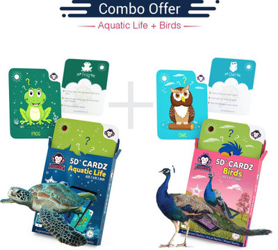

RedChimpz Aquatic Life + Birds | Age 3-10 Years | Complete Activity Kit for Boys & Girls | Augmented and Virtual Reality Based Mind Development Games | Combo Kit of 2(Multicolor)