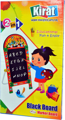 

Kirat 2 in 1 Black Board cum Marker board for kids(Multicolor)