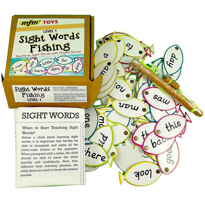 

MFM Toys Sight Words Fishing ~ Magnetic Catching Sightwords Reinforcement Game(Multicolor)