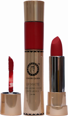

COLORS QUEEN Lip Matte 2in1 Long Lasting Gloss & Matte Lipstick(Karina maroon, 13 ml)
