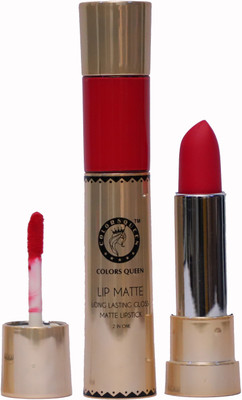 

COLORS QUEEN Lip Matte 2in1 Long Lasting Gloss & Matte Lipstick(Cherry, 13 ml)
