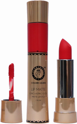 

COLORS QUEEN Lip Matte 2in1 Long Lasting Gloss & Matte Lipstick(Rose Pink, 13 ml)