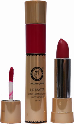 

COLORS QUEEN Lip Matte 2in1 Long Lasting Gloss & Matte Lipstick(Hot Red, 13 ml)