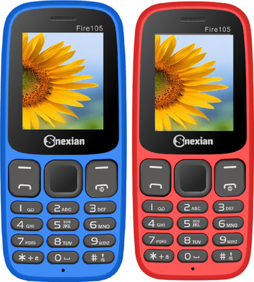 Snexian Fire 105 Combo of Two Mobiles(Blue, Red)