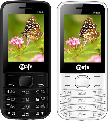 Mafe Raga Combo of Two Mobiles(Black&Dark Grey, White&Orange)