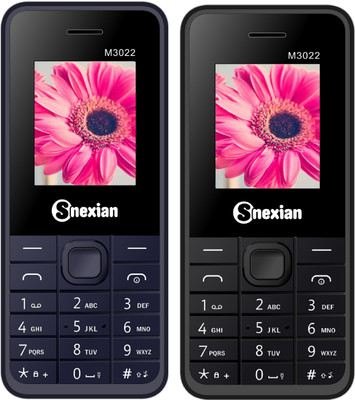 Snexian M3022 Combo of Two Mobiles(Blue, Black)