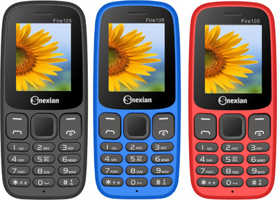 

Snexian Fire 105 Combo of Three Mobiles(Black, Blue, Red)