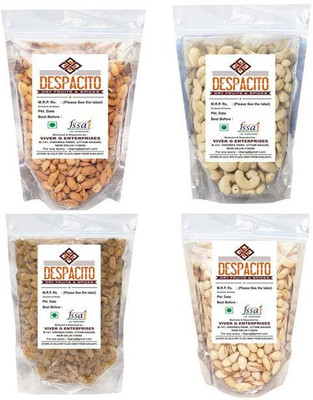 

Despacito Jumbo Pack of 4 Almond,Cashew, Raisins, Pistachios( Badam, Kaju, Kishmish, Pista)(200g each) Almonds, Pistachios, Raisins, Cashews(800 g, Pouch)