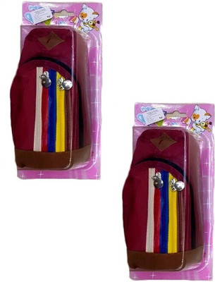 

S2KCrafts S2KC-1334 S2KC-1334 Maroon & maroon bag pouch Art Polyester Pencil Boxes(Set of 2, Maroon, Maroon)