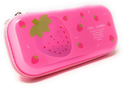 

Parteet Pouch Cartoon Art Polyester Pencil Box(Set of 1, Pink)