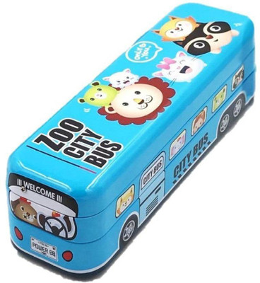 

Frozen Q/GY1 zoo city bus Art Metal Pencil Box(Set of 1, Blue)