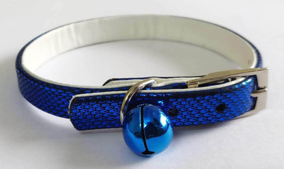 

101Lives Blue Shimmer and Shine with bell Cat Everyday Collar(, blue