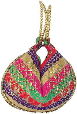 

Kidzoo Rajasthani/Jaipuri Women Bridal Potli Bag For Casual, Bridal, Girls, Women, Party, Wedding Potli(Gold)