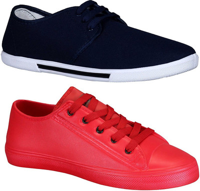 

Chevit Pack of 2 Casual Shoes For Men(Multicolor, Navy & red