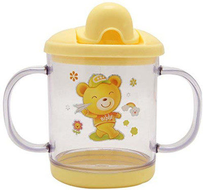 

Guru Kripa Baby Products Presents Baby Cute Stylish BPA Free Unbreakable Sippy Cup (Sipper Kids Mug )Hard Spout Infant PP Water/Juice Training Gravity Sipper Cup With Handles & Dust Free With Handel 200 ML Color Yellow(Yellow)