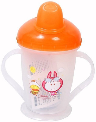 

Guru Kripa Baby Products ™ Presents Presents Baby Cute Stylish Bpa Free Unbreakable Sippy Cup (Sipper Kids Mug ) Soft Spout Infant PP Water/Juice Training Gravity Sipper Cup With Handles & Dust Free With Handel 150 ml Orange(Orange)