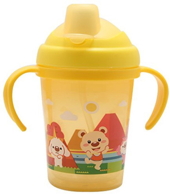 

Guru Kripa Baby Products ™ Easy Grip Sipper Non Spill Cup Spout And Straw Sipper Cup Beautiful Design And Attractive Colour Bpa Free Double Deck Mug Automatic Unbreakable Sipper Cum Water Bottle 240Ml Blue(Blue)