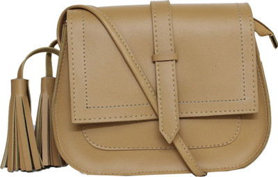 

Ravi Collections Women Casual Beige PU Sling Bag