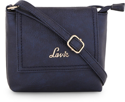 

Lavie Women Evening/Party Blue Leatherette Sling Bag