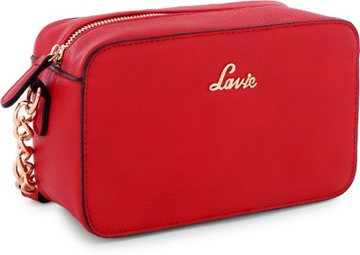 

Lavie Women Evening/Party Red Leatherette Sling Bag
