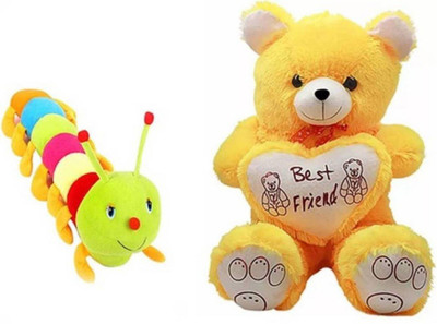 

HOMOKART Combo of Multicolour Teddy Bear & Caterpillar Soft tos - 28 inch(Multicolor)