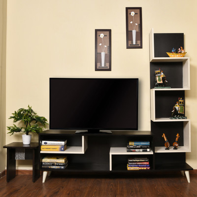 Home Full Engineered Wood TV Entertainment Unit(Finish Color - Frosty White)
