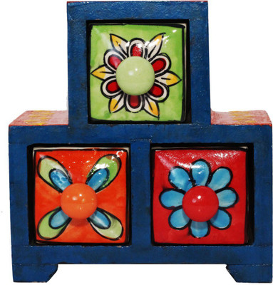 

The Rajasthali wooden Box jewelry storage, Multi Purpose, Home Décor, Gifting Purposes Vanity Box(Multicolor)