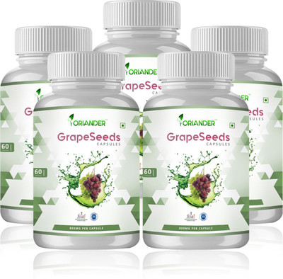 

Oriander 100% Natural & Organic Grape Seed Extract 800 Mg 60 Capsules(5 No)