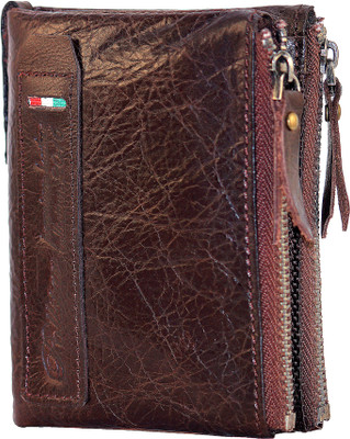

POLLSTAR Men Brown Genuine Leather Wallet(4 Card Slots)