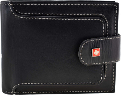 

Swiss Military Men Black Genuine Leather Wallet(11 Card Slots)