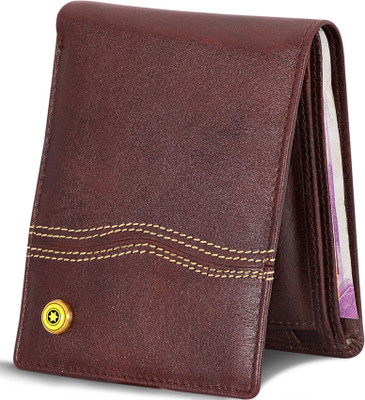 

POLLSTAR Men Brown Genuine Leather Wallet(6 Card Slots)