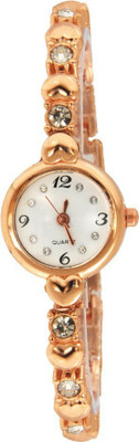 

COSMIC designer B-1290 diamond studded heart design rosegold strap fancy and stylish ladies and girl's bracelet Watch - For Women