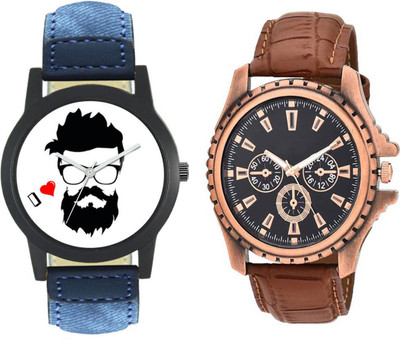 

SPLAZOS SLS4332-Gents Exclusive Copper Color Strap Designer Combo Watch - For Men