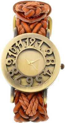 

KNACK Brown attractive leather strap unique boys and women Watch - For Girls