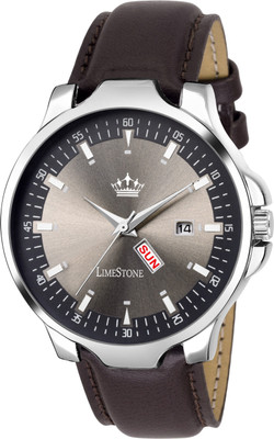 

LimeStone LS2729 WIne Grey Avatar Day and Date Functioning Analog Watch - For Men