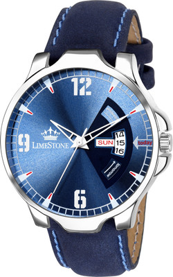 

LimeStone LS2733 Avengers Day and Date Functioning Soft Leather Strap Analog Watch - For Men