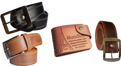 

Peacock Mundkar Wallet, Belt Combo(Tan, Black, Brown)