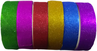 

Kala Decorators 6 Pcs Quality Plain Adhesive Glitter Tape Rolls For Art & Craft,Decoration,School Projects,Festivals,Cutlery Packing,Office