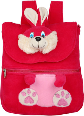 

star fashion TEDDY BURNVERY Face kids Plush Bag For Kids Girls Boys Soft Toys Bag Backpack Birthday Gift Picnic Bag 14 Inches -pink Size (L X B X H ) ( 25 x 7 x 36 cms ) 5 Litre - 14 inch(Pink)