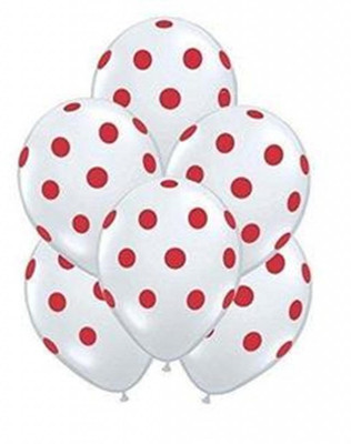 

Theme My Party Printed Pack of 50 Polka Dot Latex Balloon - White - Size 12 Inch Balloon(White, Pack of 50)