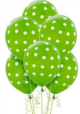 

Theme My Party Printed Pack of 50 Polka Dot Latex Balloon - Green - Size 12 Inch Balloon(Green, Pack of 50)