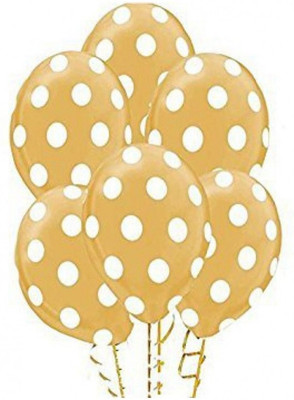 

Theme My Party Printed Pack of 50 Polka Dot Latex Balloon - Golden - Size 12 Inch Balloon(Gold, Pack of 50)