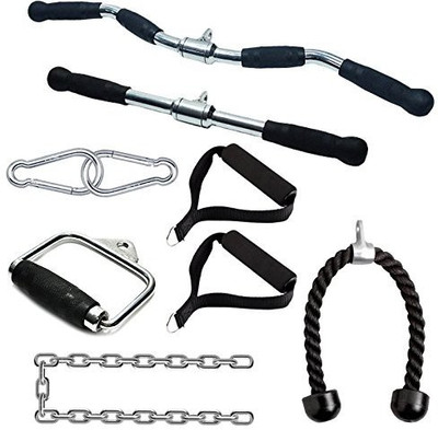 

RIGHTWAY FITNESS Straight Bar Set | Exercise Single Handle Cable | Home Gym Fitness Equipment | Triceps Rope Pull-up Bar(Black)