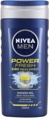

Nivea Men Power Fresh Shower Gel for Body, Face & Hair - 250ml(250 ml)